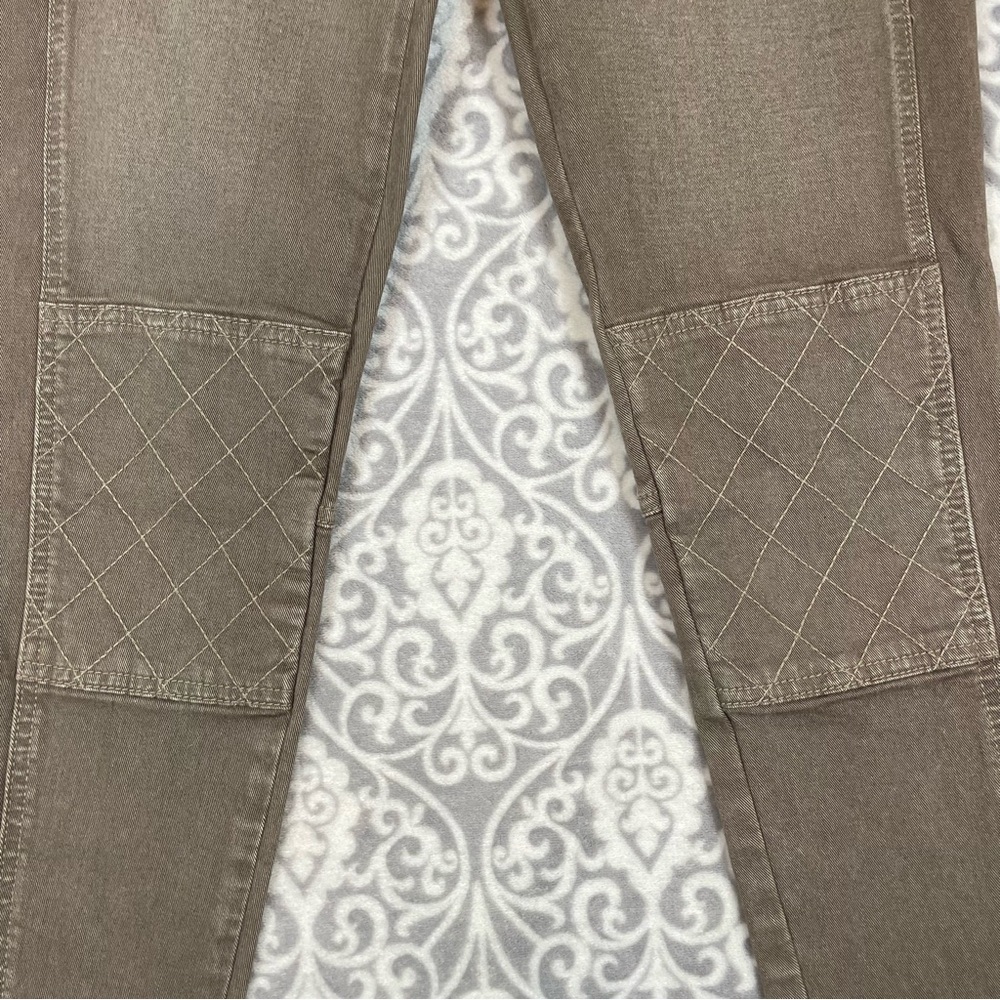 7 for all mankind Jeans Women 26 Green Skinny Double Knee Ankle Zip Denim Biker - Picture 4 of 10